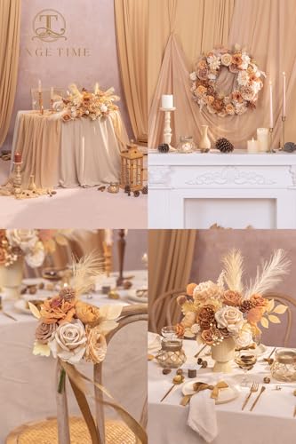 Boho Artificial Flowers Box Combo Nude Wedding Decor (Nude Color & Pale Coffee)