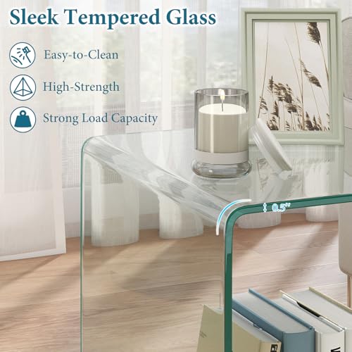 Tempered Glass Side Table (Transparent)