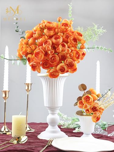 32Pcs Orange Ranunculus Artificial Flowers for DIY Home Wedding (Orange)