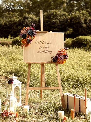 Orange Purple Artificial Fall Flowers Combo (A Athens Orange Purple / 1 Box)