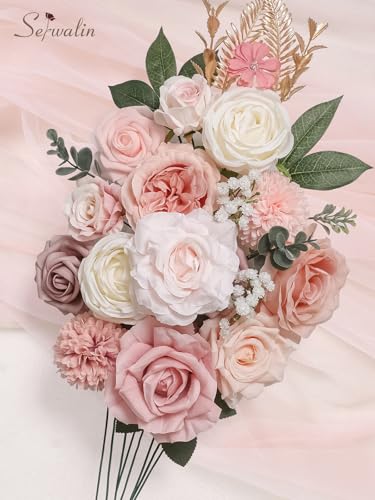 Artificial Flowers Dusty Pink Flowers Wedding Home Decor (A Abby Rose Garden / 1 Box)