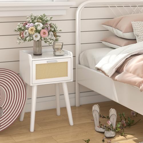 Nightstand Set of 2 (White / Boho Style)