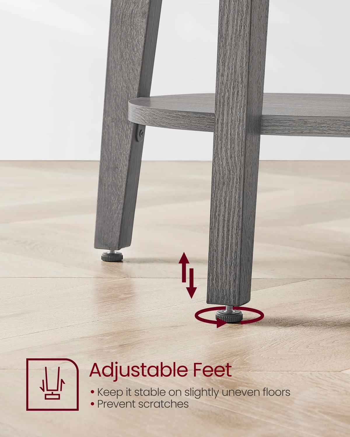 Round Side Table with Lower Shelf (Smoky Gray / 1 pack)