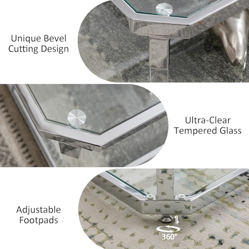 Glass Coffee Table (Chrome-new)