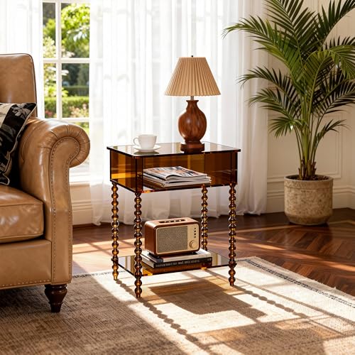 Acrylic Side Table (Dark Brown / Large)