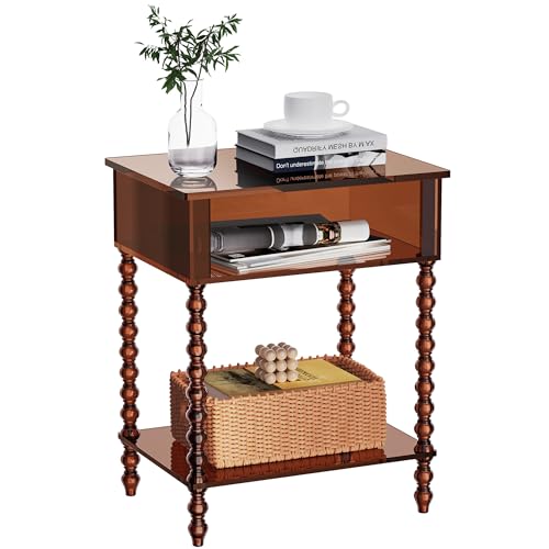 Acrylic Side Table (Dark Brown / Small)
