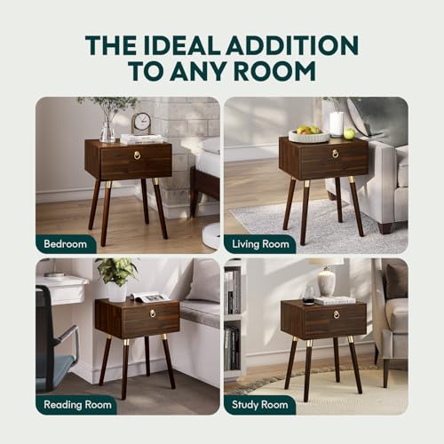 Caden Solid Wood Nightstand (Caden Nightstand / Nightstand / Walnut)