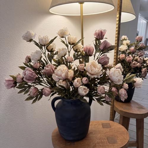 Faux Silk Peony Artificial Flowers Stem for Vase (Mix Color)
