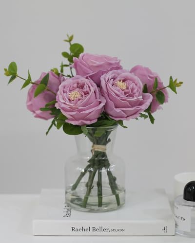 Artificial Flowers with Pinkish (Purple Artificial Peonies Flowers With Vase)