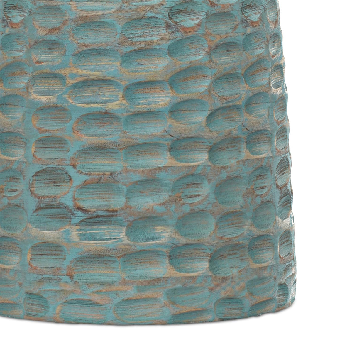 Boyd 13" Wide Solid Wood Round End Table in Teal Wash (Teal Wash / 13 inch)