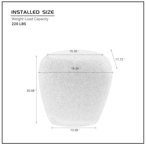 19" Fiberglass Irregular Matte End Table with Faux Rocks Design (Beige / 19"(Irregular))