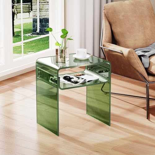 Clear Acrylic End Table 2 (Green)