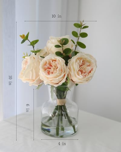 Champagne Roses Artificial Flowers in Vase (Champagne Simulated Rose With Vase)
