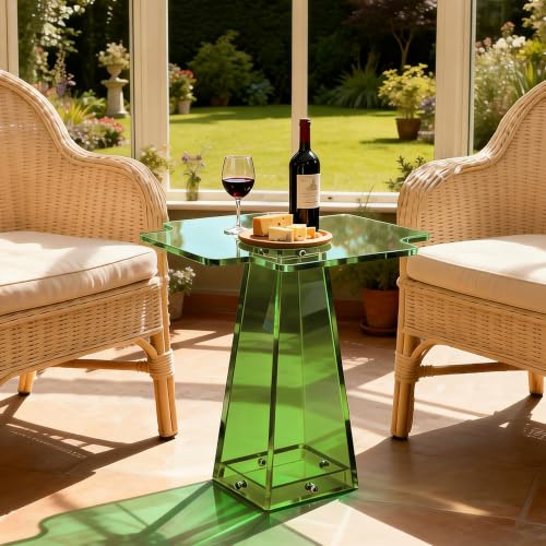 Acrylic Side Table Nightstand (Green / 19.7“×19.7“×20”)