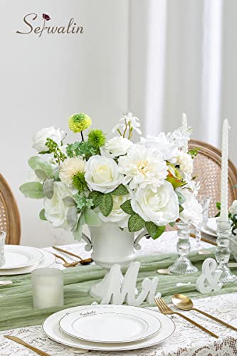 White Artificial Flowers Combo (Blooming White Green / 1 Box)
