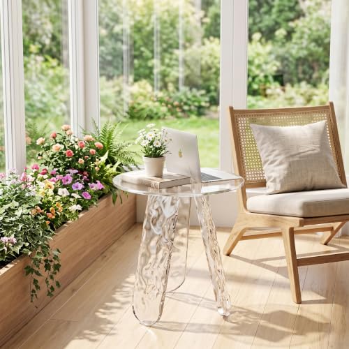 Modern Acrylic Side Table (Crystal Clear)