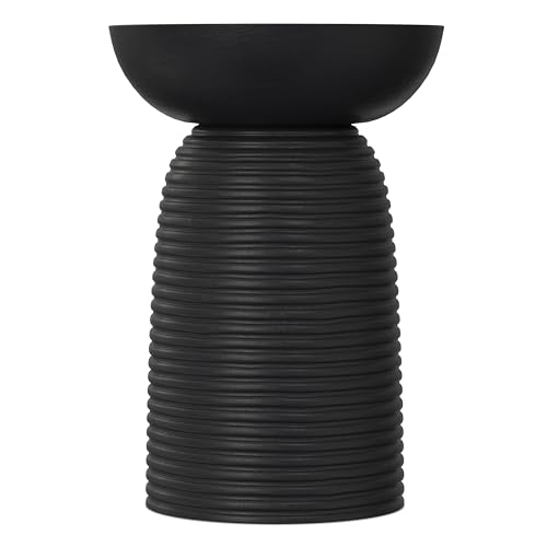 Boyd 13" Wide Solid Wood Round End Table in Black (Black / 13 inch)
