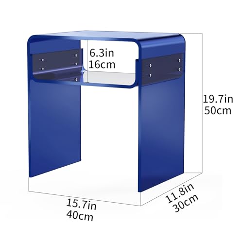 Acrylic Nightstand Bedside Side Table (Royal Blue)