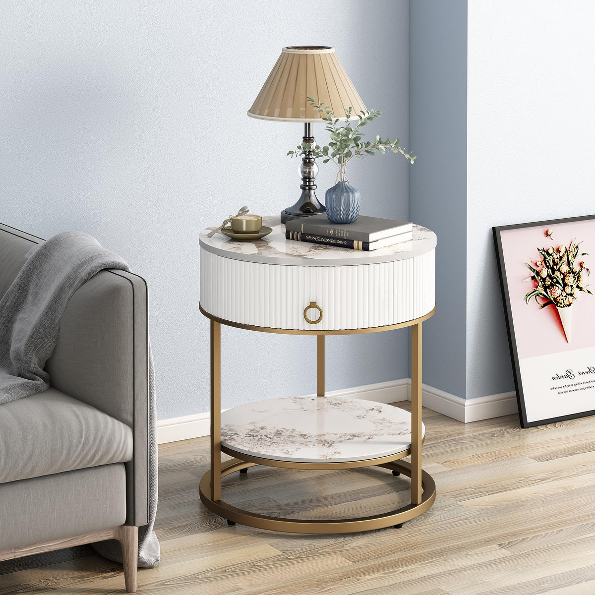 2 Tier Night Stand (Gold)
