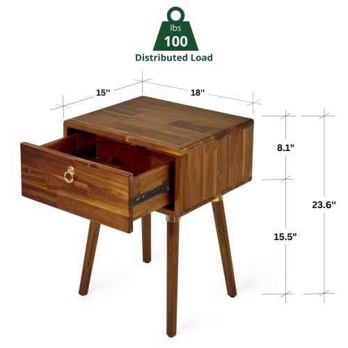Caden Solid Wood Nightstand (Caden Nightstand / Nightstand / Caramel)