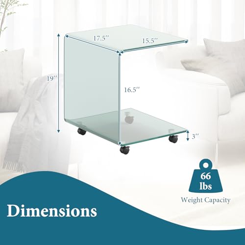 Tempered Glass Side Table (Transparent)
