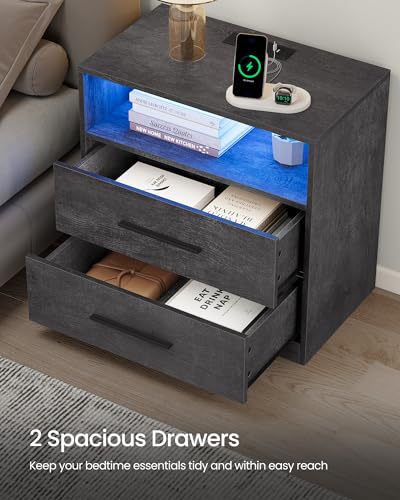 23.6‑Inch Wide Nightstands (Misty Gray / 2 PACK)