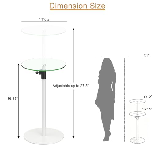 Round Side Table Set of 2 (White)