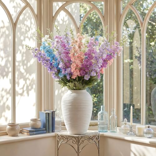 20 Delphinium Artificial Flowers 33.5" Long Stem (Mixed Color)