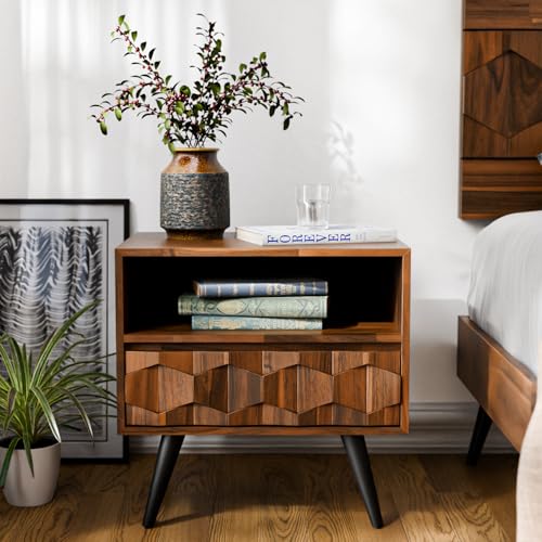 Georgina Solid Wood Nightstand (Georgina Nightstand / Nightstand / Dark Chocolate)