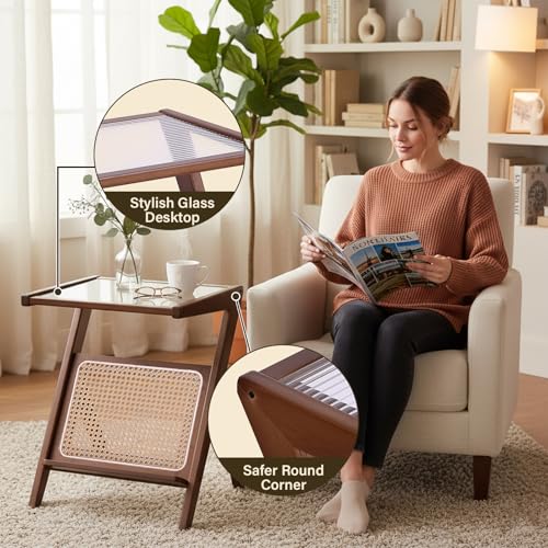 2 Pack Large Brown Rattan Nightstands (2 Pack Rattan-large-brown)