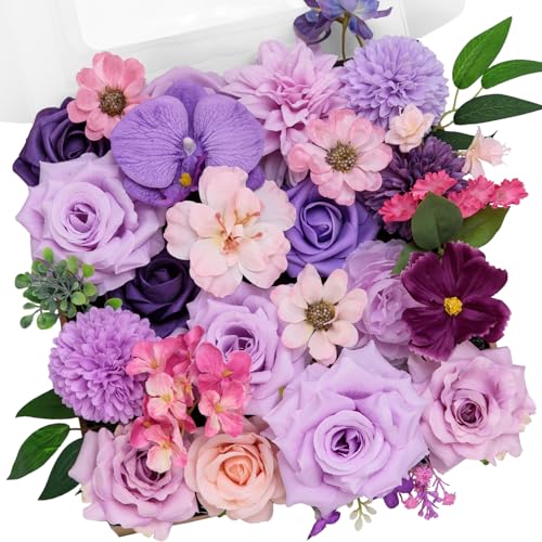 Artificial Wedding Flowers Combo (Light Purple)