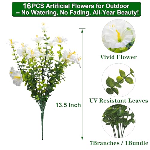 Artificial Morning Glory Flowers (White)