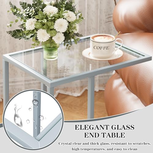 End Table C Shaped Side Table for Sofa (Grey)