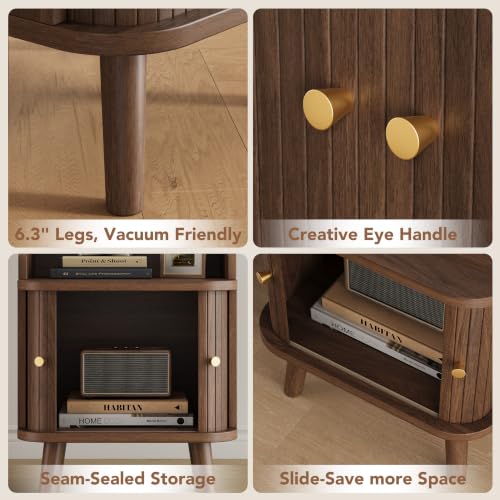 Mid Century Modern Nightstand (Walnut / 1 PACK)