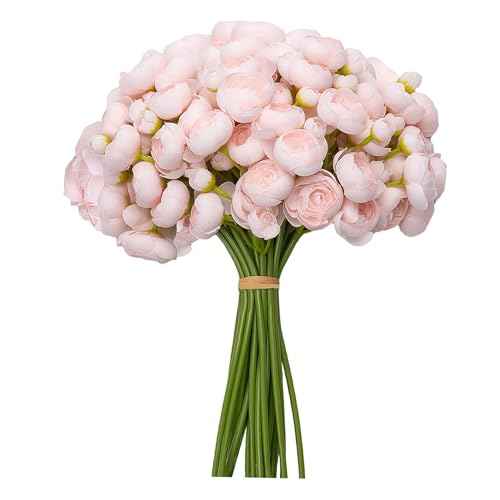 32Pcs Light Pink Ranunculus Artificial Flowers DIY Home Wedding (Light Pink)