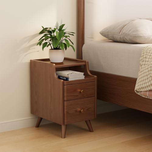 Wood Nightstand (1 Pc(walnut) / 15.74''D*15.74''W*19.68''H)
