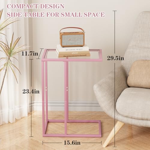 C Shaped End Table (Pink)