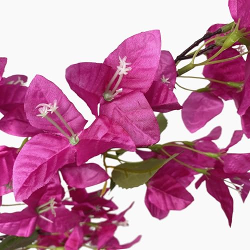 Pack of 16 Artificial Bougainvillea Flower Stems Silk Bougainvillea Long Branches Full Blossoms for Home Wedding Table Centerpiece Shower Event Backdrop Indoor Outdoor Decorations (Violet)