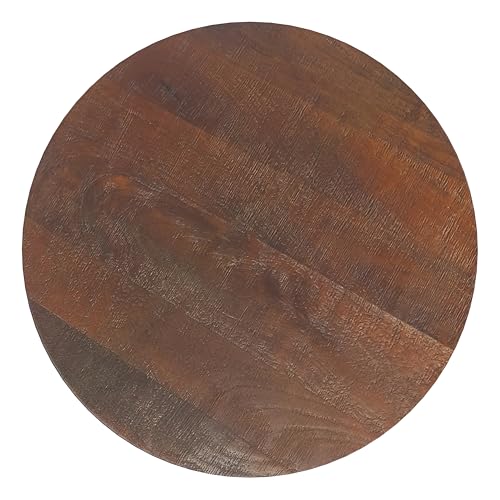 Boyd 16" Wide Solid Wood Round End Table in Warm Dark Brown (Warm Dark Brown / 16 inch)