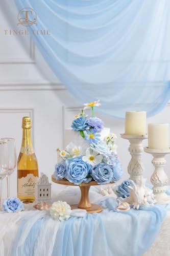 Baby Blue Artificial Flowers Box Combo Wedding Decor (Light Blue)