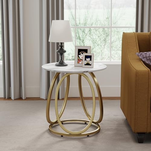 Gold Side Table for Living Room (Light Gold)