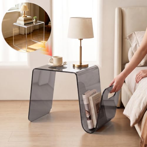 Acrylic Side Table (Light Smoke)