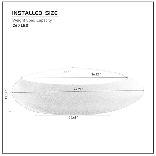 47" Fiberglass Oval Matte Coffee Table with Faux Matte Rocks Design (White / 47"(Oval))