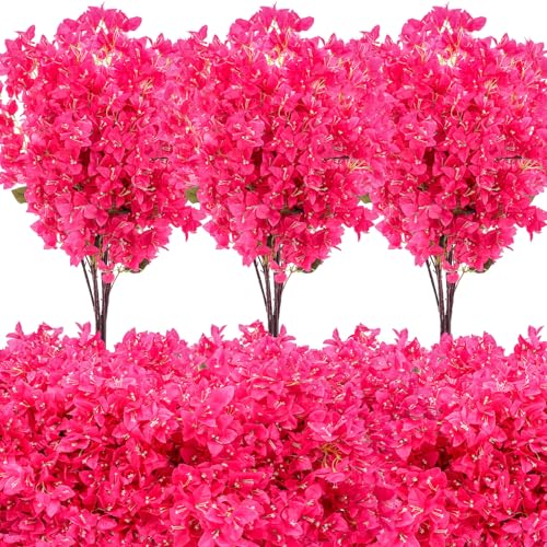 30 Pack Artificial Bougainvillea Bulk Silk Flower (Rose Red)