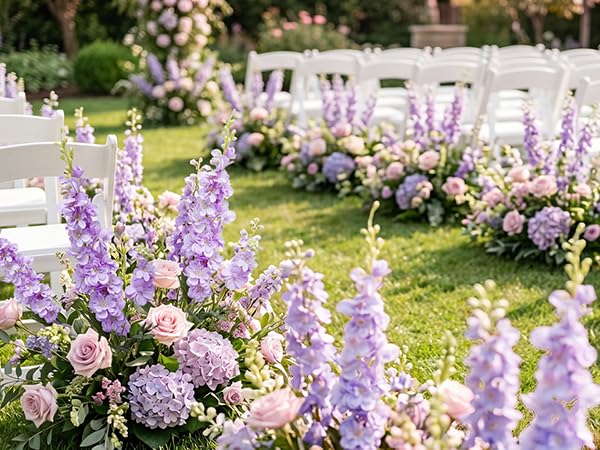 16Pcs Purple Delphinium Artificial Flowers 33.5'' Long Stem Larkspur Flower (Purpleii)