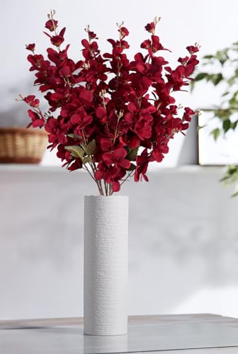 6PCS 35.43'' Red Delphinium Artificial Flower Faux Larkspur Silk Flowers Long Stem Blossoms Flowers for Tall Vase Floral Arrangements Home Table Wedding Decor (Red)