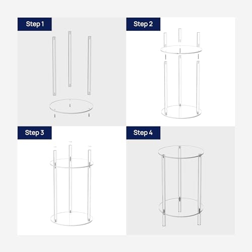 2 Tier Acrylic Side Table for Small Spaces