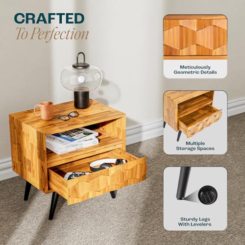 Georgina Wood Nightstand (Georgina Nightstand / Nightstand / Teak Brown)