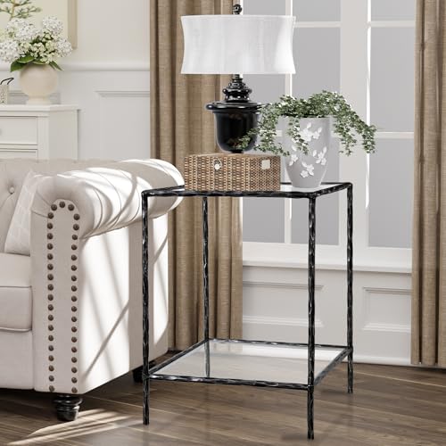 Hand Forged Side Table 2 Tier (Black / Square)