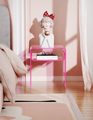 Clear Acrylic End Table 2 (Pink)